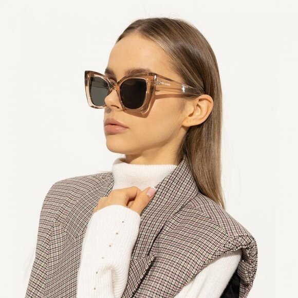 NWT SAINT LAURENT SUNGLASSES NUDE GREY - Picture 1 of 4